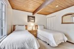 Second bedroom features 2 twins, convertible to king upon request